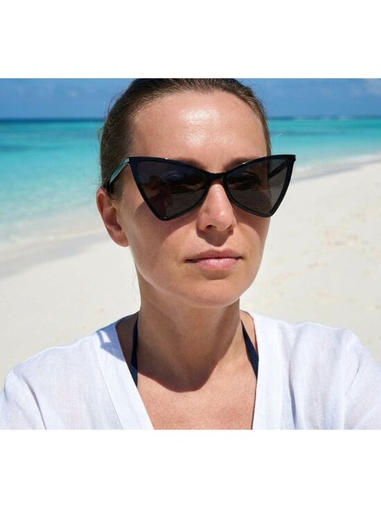Saint Laurent SL475JERRY 005 Geometric Sunglasses - Nude / Brown main image 5